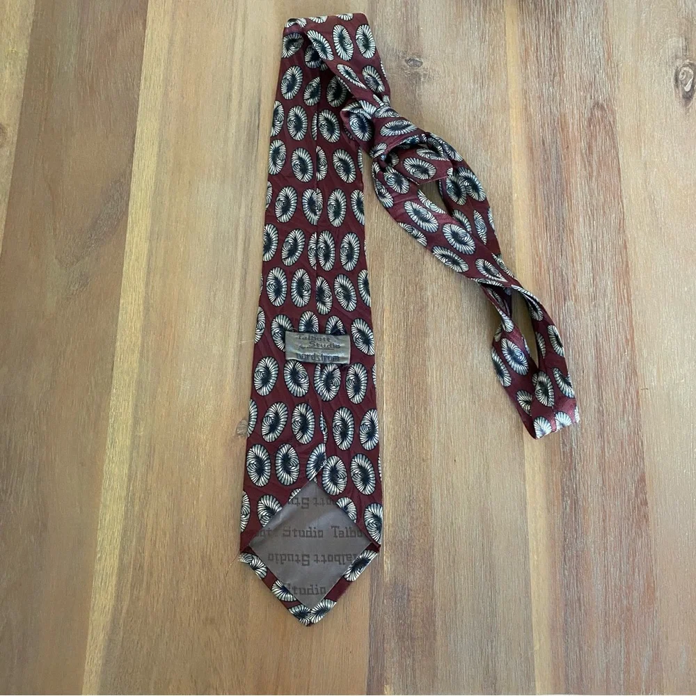 Men's Red Wine Colored Talbott Studio Nordstrom Patterned Tie